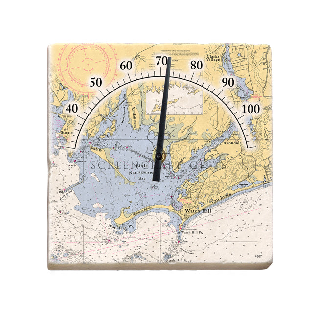 Watch Hill, RI - Marble Thermometer