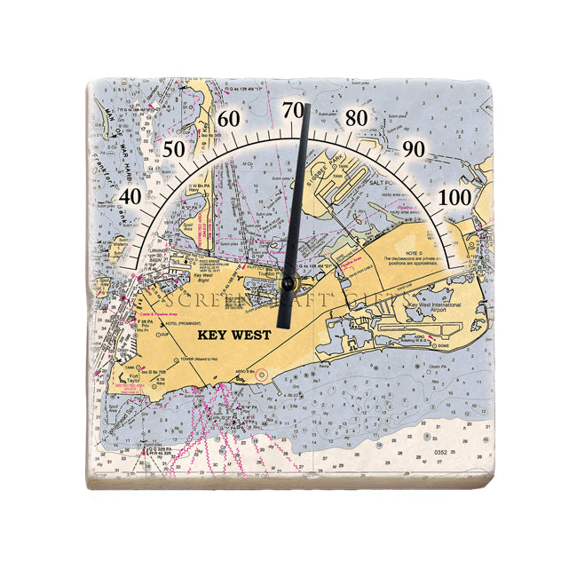 Key West, FL - Marble Thermometer