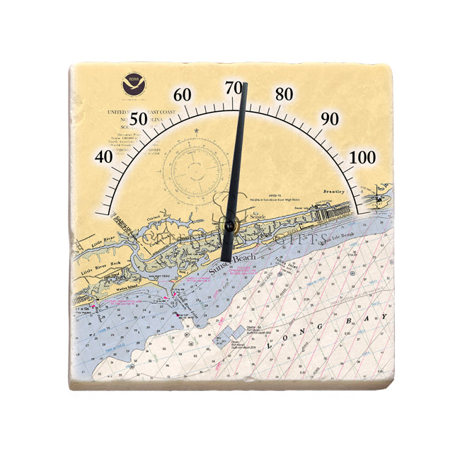 Sunset Beach, NC - Marble Thermometer