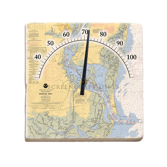 Winyah Bay, SC - Marble Thermometer