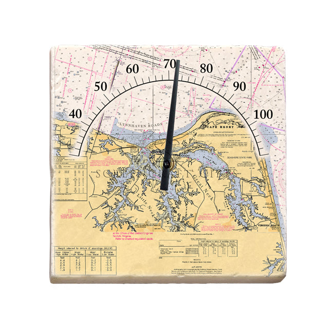 Cape Henry, VA  - Marble Thermometer