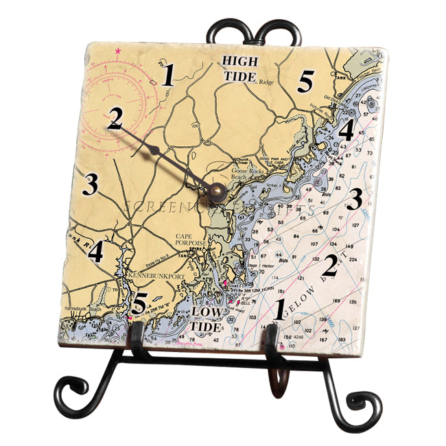 Kennebunkport, ME- Marble Tide Clock