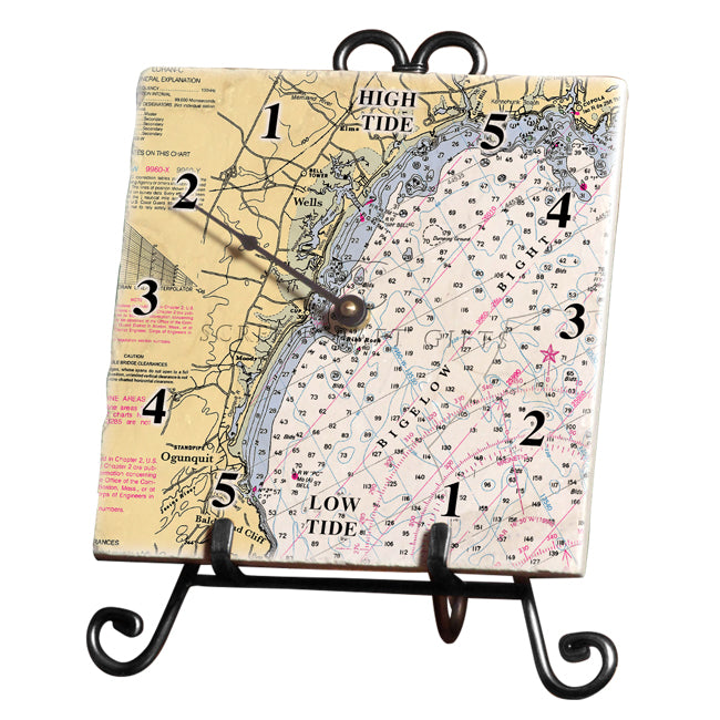 Wells Beach, ME - Marble Tide Clock