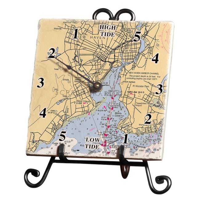 New Haven, CT - Marble Tide Clock