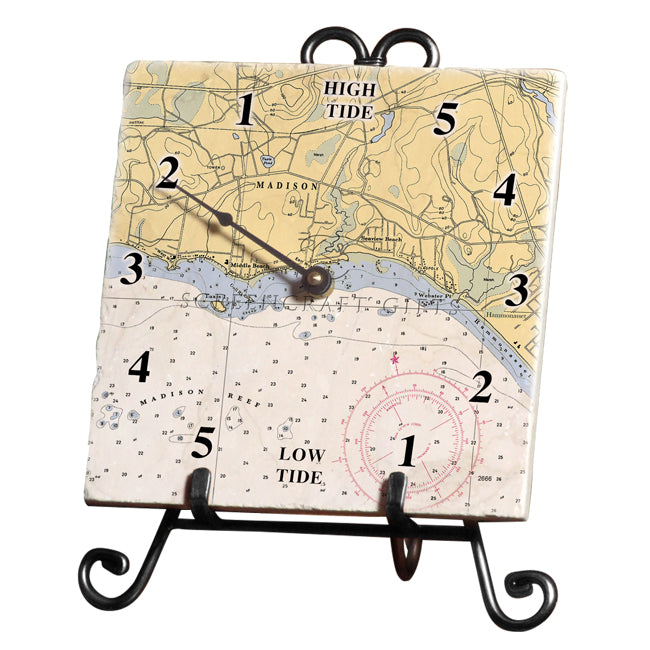 Madison, CT  - Marble Tide Clock