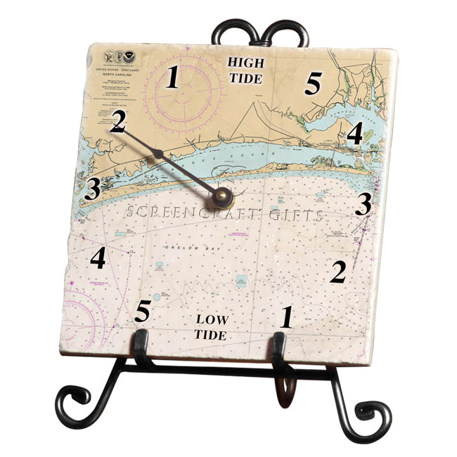 Bogue Banks, NC - Marble Tide Clock