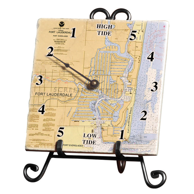 Fort Lauderdale, FL- Marble Tide Clock