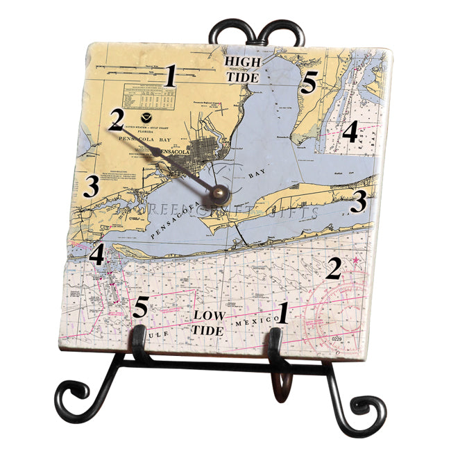 Pensacola, FL- Marble Tide Clock