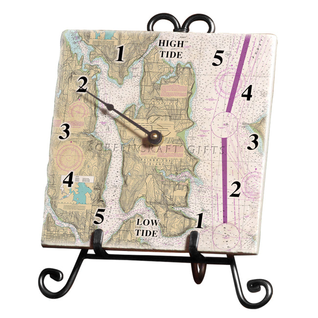 Bainbridge Island, WA Marble Tide Clock ScreenCraftGifts