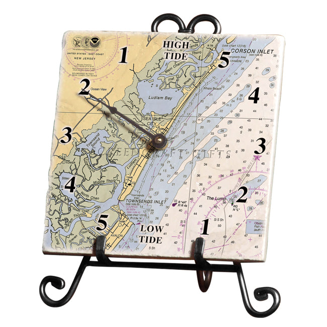 Sea Isle City, NJ - Marble Tide Clock