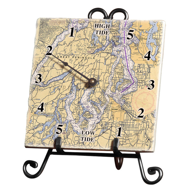 Great Peninsula, WA -  Marble Tide Clock