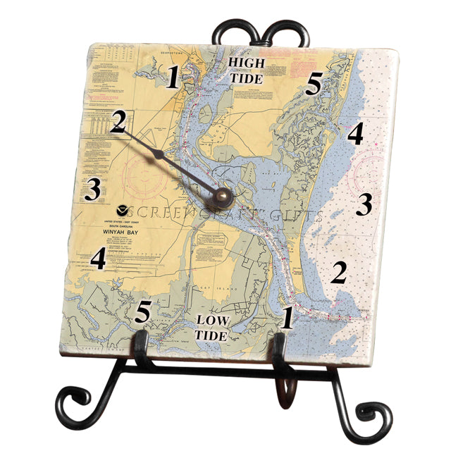 Winyah Bay, SC - Marble Tide Clock
