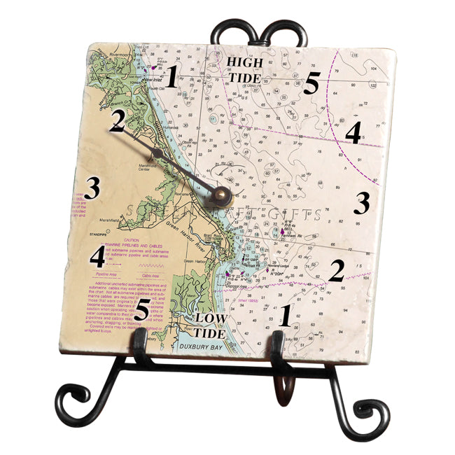 Marshfield, MA - Marble Tide Clock