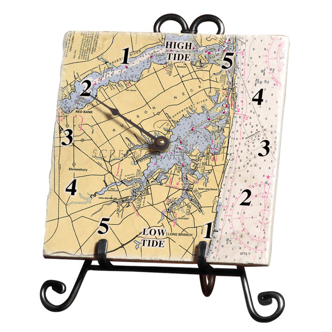 Rumson, NJ-  Marble Tide Clock