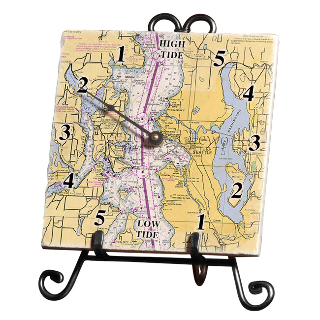 Seattle, WA- Marble Tide Clock