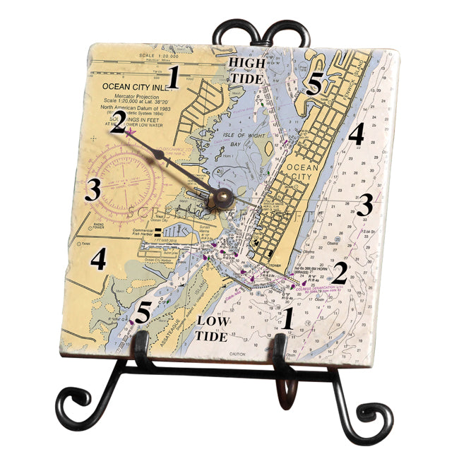 Ocean City, MD- Marble Tide Clock