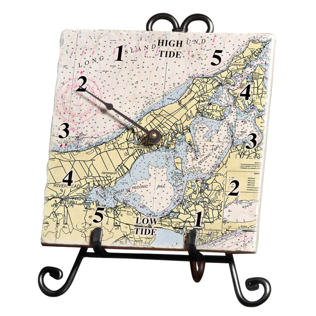 Peconic Bay, NY Marble Tide Clock ScreenCraftGifts