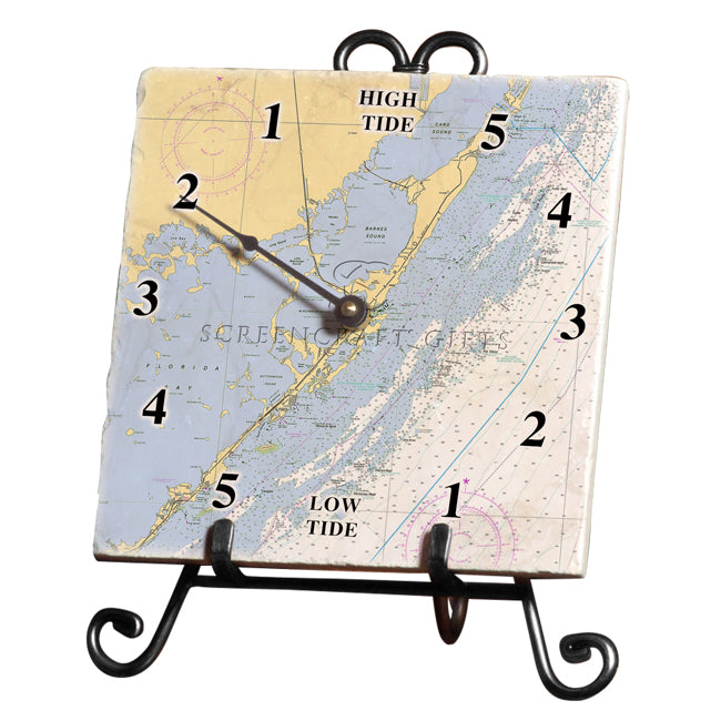 Key Largo, FL  - Marble Tide Clock