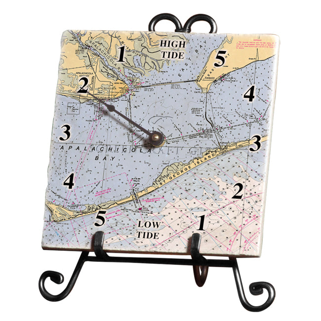 Apalachicola, FL- Marble Tide Clock