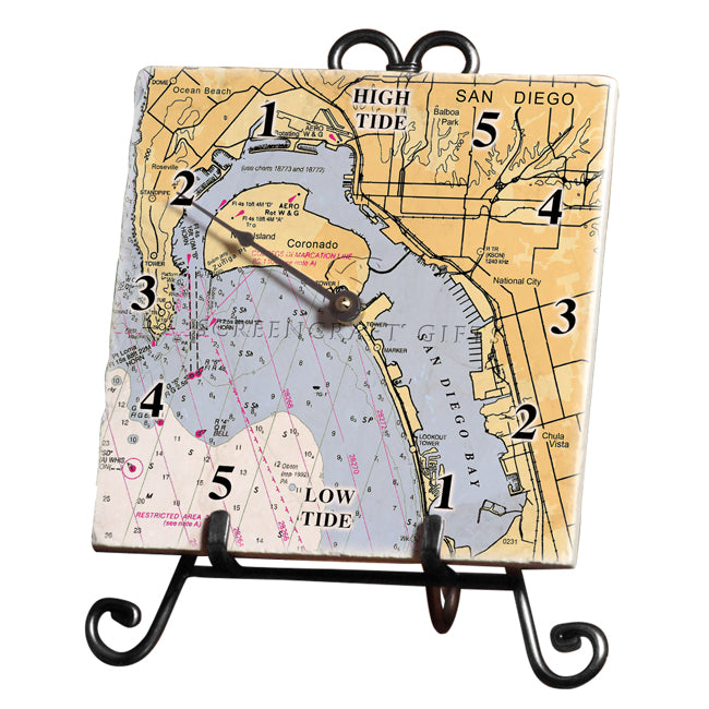 Coronado, CA-  Marble Tide Clock