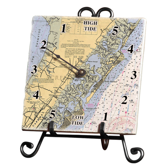 Stone Harbor, NJ - Marble Tide Clock