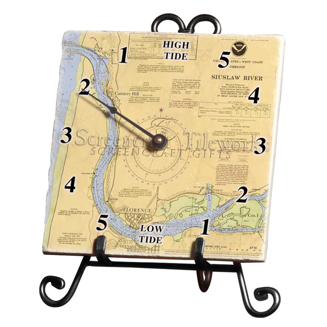 Florence, OR - Marble Tide Clock