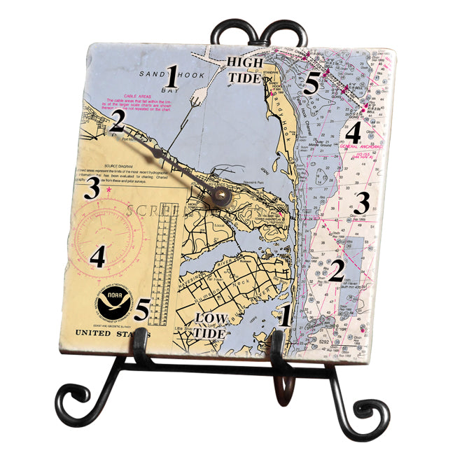 Sandy Hook, NJ Marble Tide Clock ScreenCraftGifts