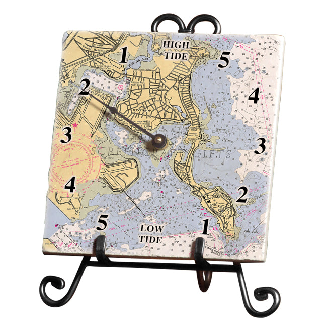 Winthrop, MA- Marble Tide Clock