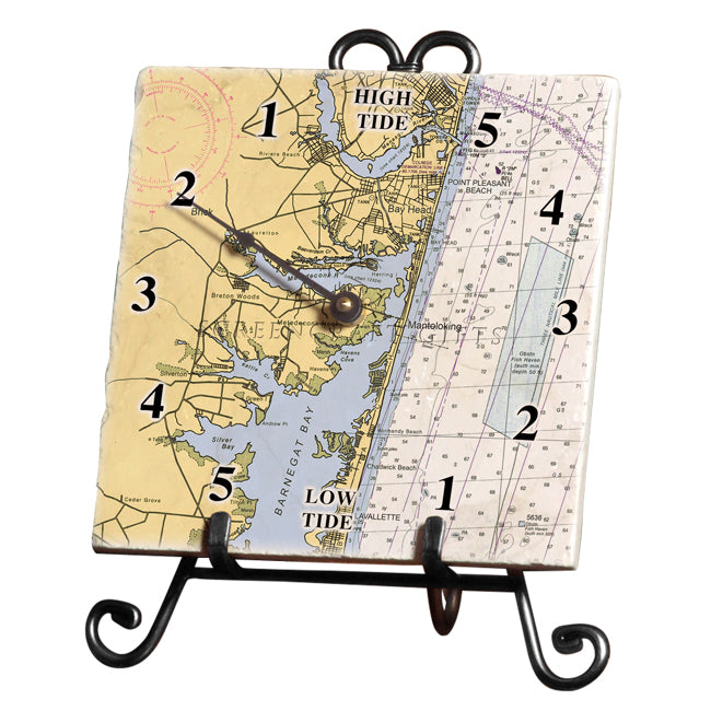 Point Pleasant, NJ Marble Tide Clock ScreenCraftGifts