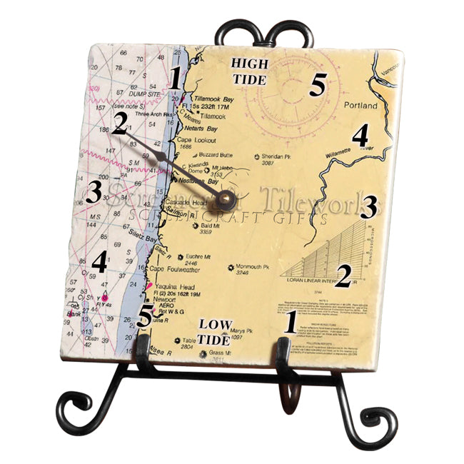 Lincoln City, OR - Marble Tide Clock