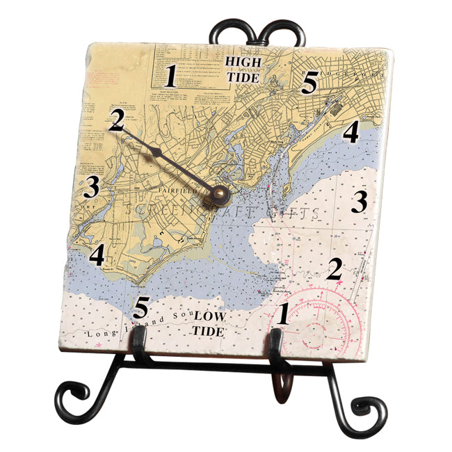 Fairfield, CT Marble Tide Clock ScreenCraftGifts