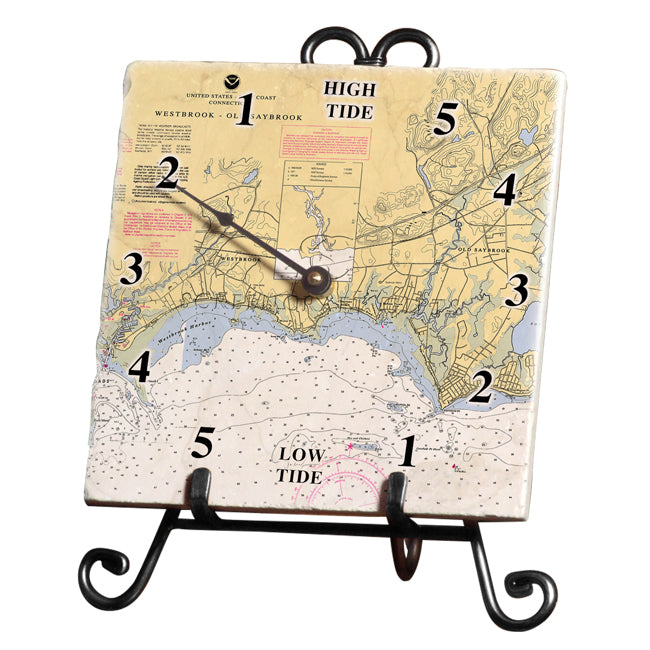 Westbrook, CT Marble Tide Clock ScreenCraftGifts