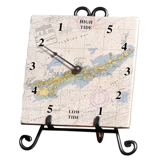 Marathon, FL - Marble Tide Clock