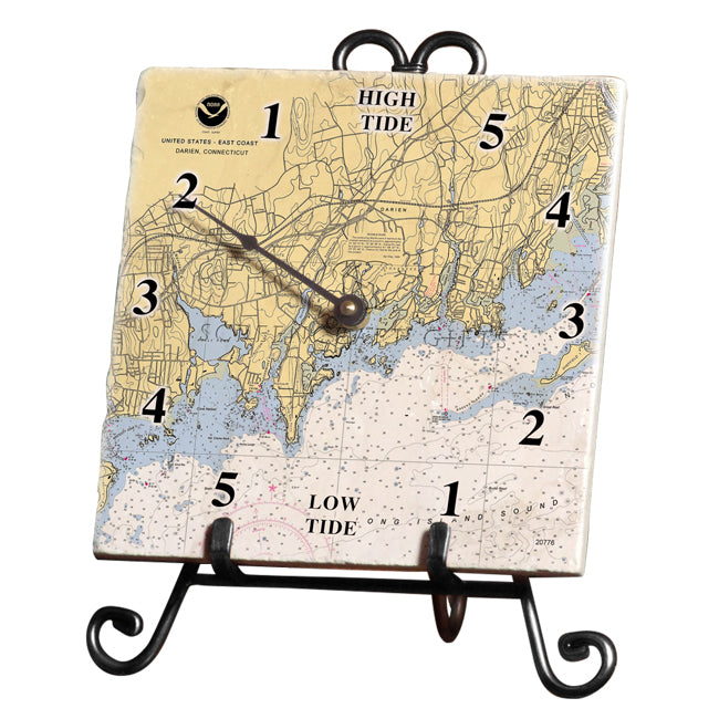 Darien, CT Marble Tide Clock ScreenCraftGifts