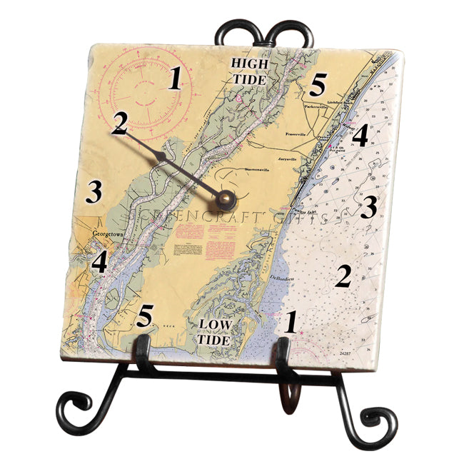 DeBordieu, SC - Marble Tide Clock