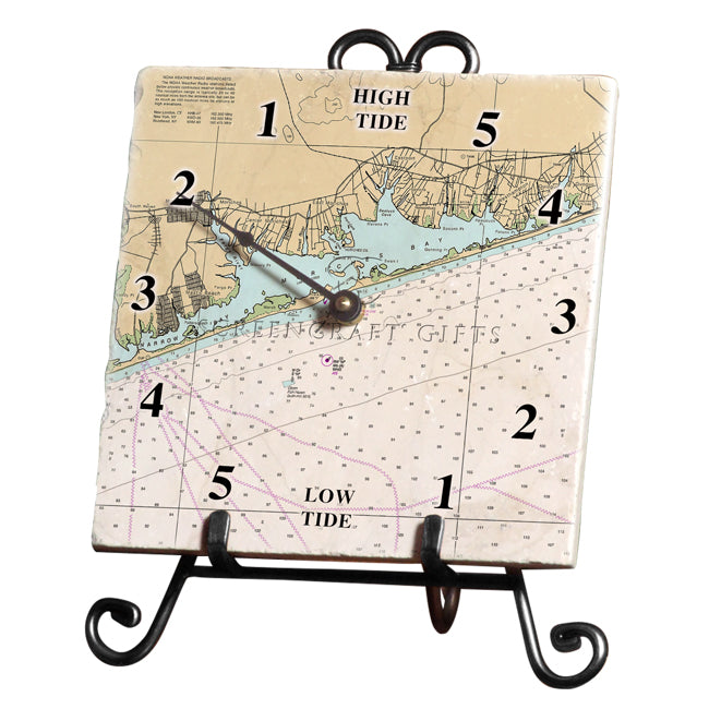 Moriches Bay, NY Marble Tide Clock ScreenCraftGifts