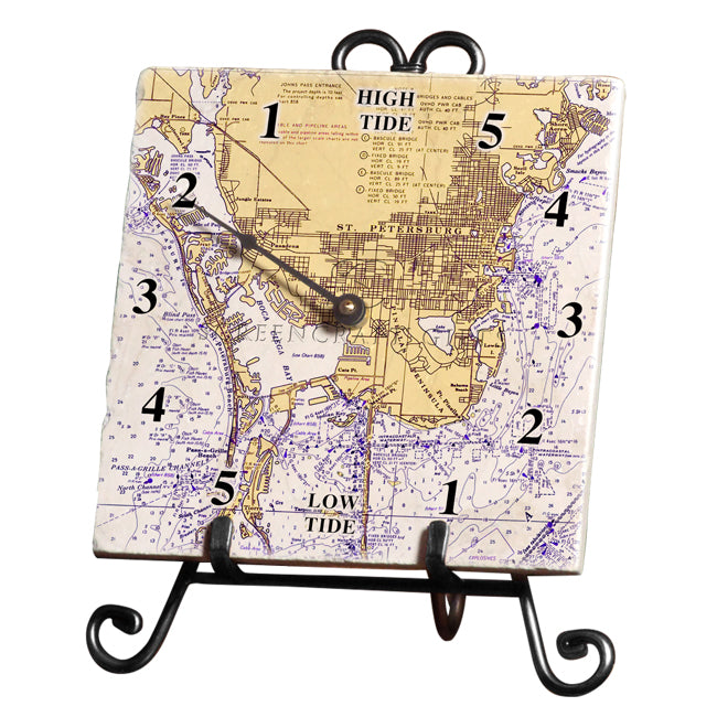 St. Petersburg, FL- Marble Tide Clock