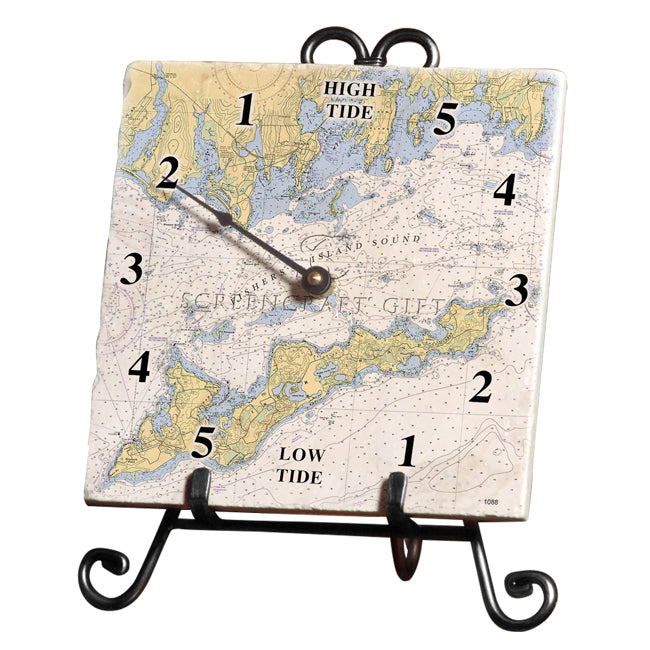 Fishers Island, NY - Marble Tide Clock