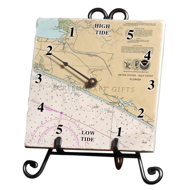 Inlet Beach, FL-  Marble Tide Clock