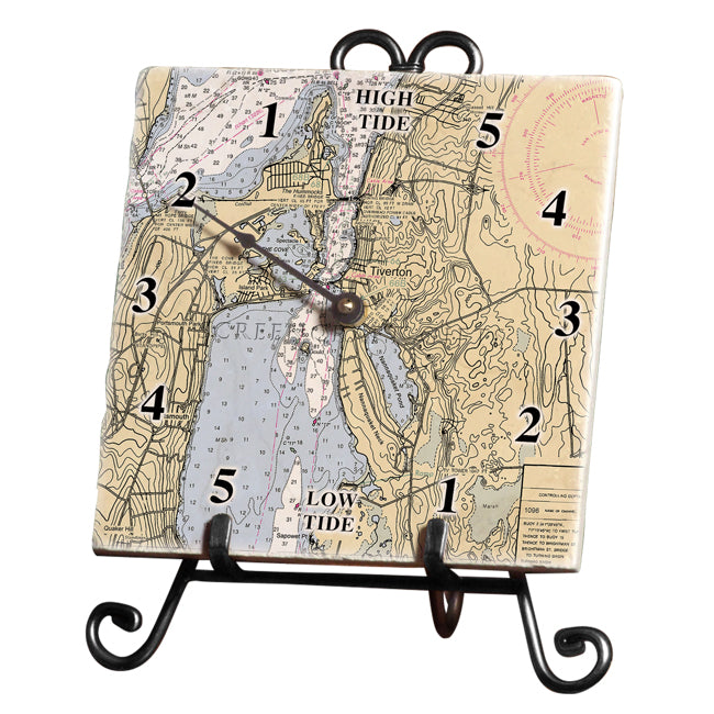 Tiverton, RI Marble Tide Clock ScreenCraftGifts