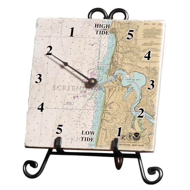 Newport, OR - Marble Tide Clock