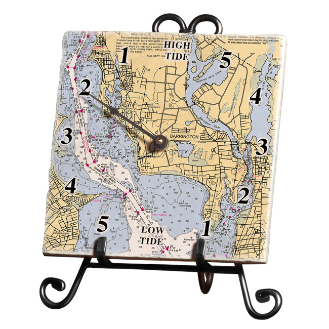 Barrington, RI Marble Tide Clock ScreenCraftGifts