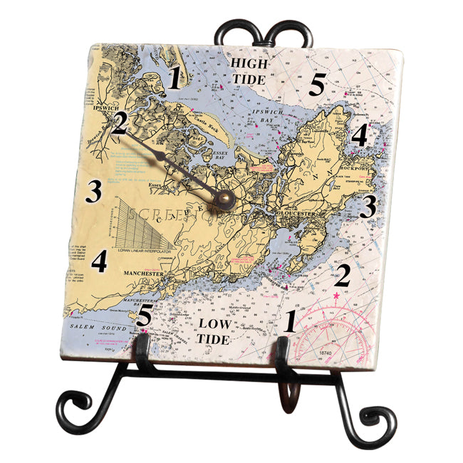 Cape Ann, MA - Marble Tide Clock