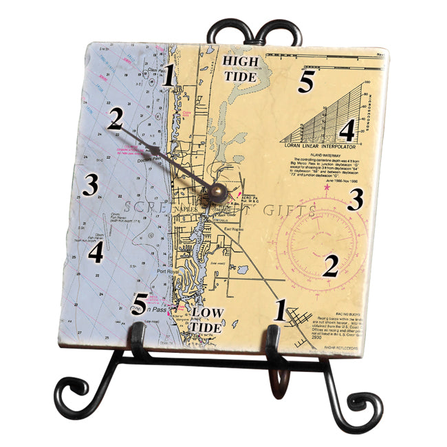 Naples, FL- Marble Tide Clock