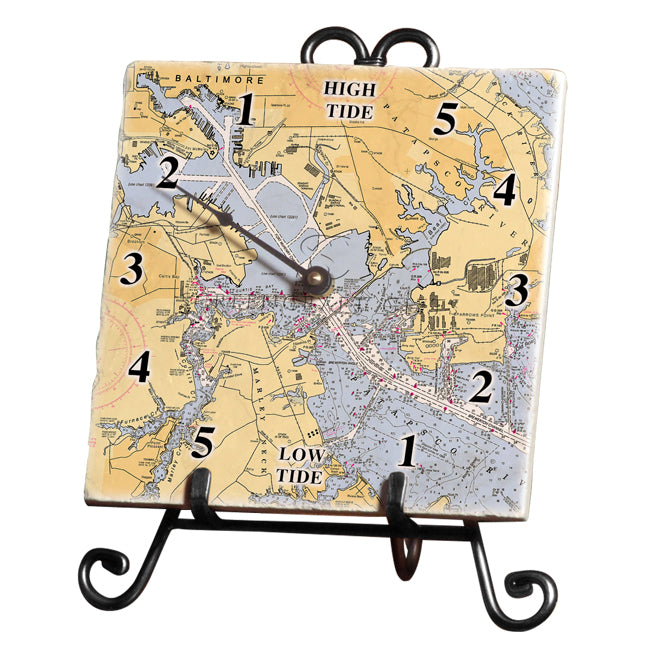 Baltimore, MD - Marble Tide Clock