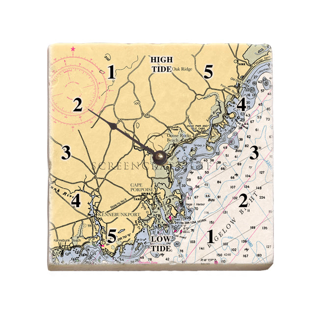 Kennebunkport, ME- Marble Tide Clock