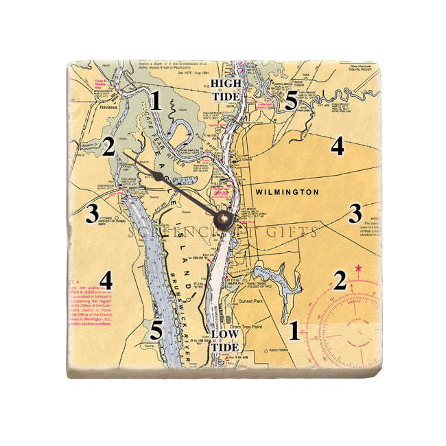 Eagle Island, NC - Marble Tide Clock
