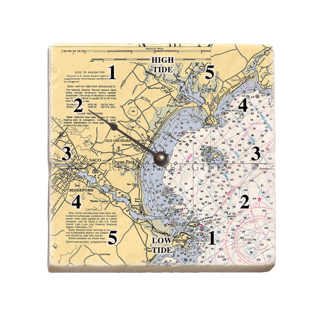 Old Orchard Beach, ME- Marble Tide Clock