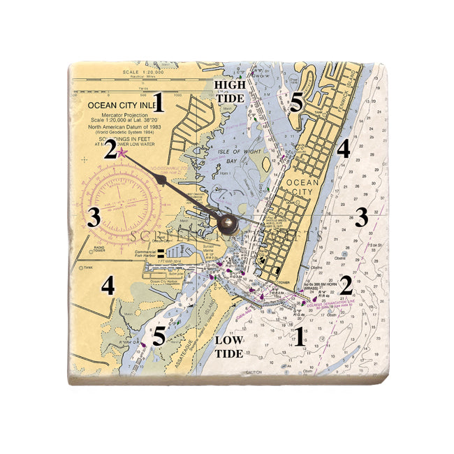 Ocean City, MD- Marble Tide Clock