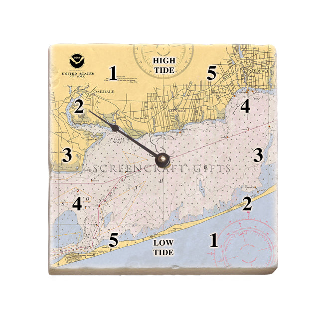 Sayville, NY-  Marble Tide Clock